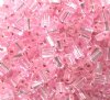 50g 5x4x2mm Light Pink Silver Lined Tile Beads